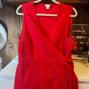 Red J Crew Wrap Dress